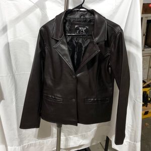 Dark Chocolate Brown Leather jacket Armani Emporia Collezione